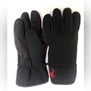 Spyder Core Conduct Gloves One Pair Men's Size S/M Black Red Logo
